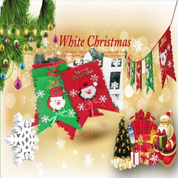 Christmas Hanging Flags – Festive Non-Woven Decor for Holiday Atmosphere