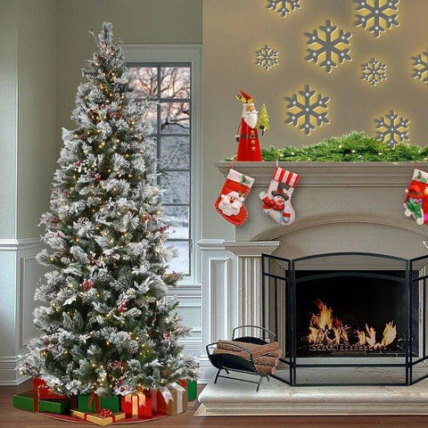 108" Lighted Artificial Pine Christmas Tree with 700 Clear Lights - Christmas Trees USA