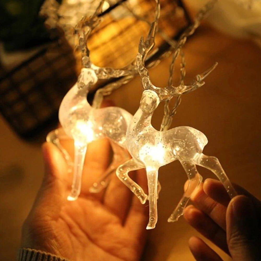 Christmas Hanging Elk String Light 10 LED - Festive Copper Wire Light for Holiday Decorations | Christmas Trees USA