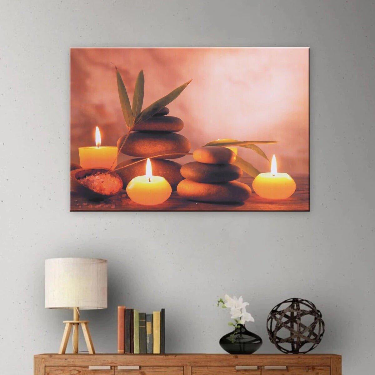 Canvas Wall Art Burning Candle Paintings - Elegant Home Décor | Christmas Trees USA