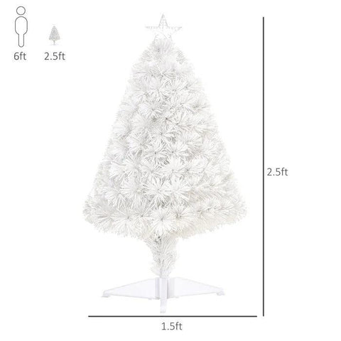 32" Lighted Artificial Fir Tabletop Christmas Tree - RGB Fiber Optic Lights