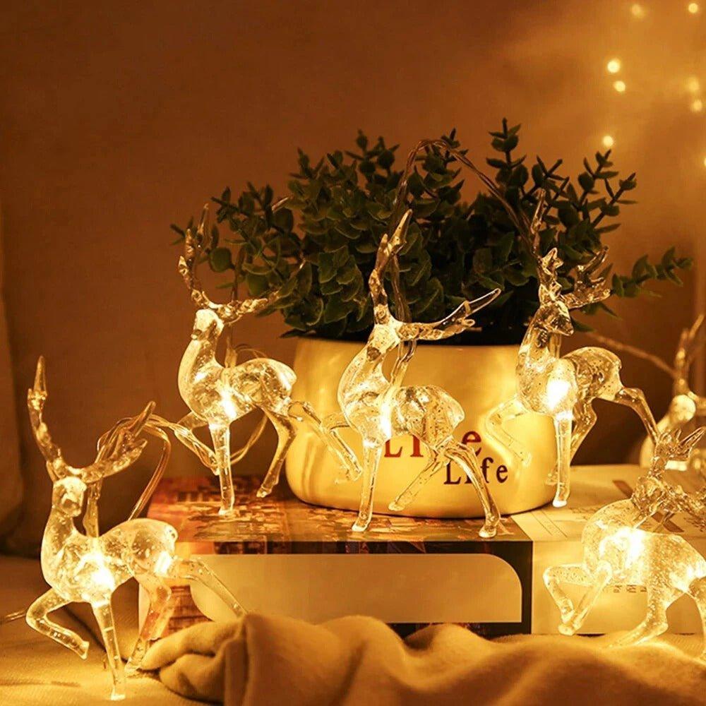 Christmas Hanging Elk String Light 10 LED - Festive Copper Wire Light for Holiday Decorations | Christmas Trees USA