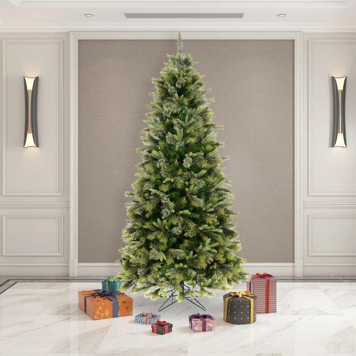 Cashmere Pine Artificial Christmas Tree – 8.5' Full, Lush Pine with PVC/PE Tips, Metal Stand