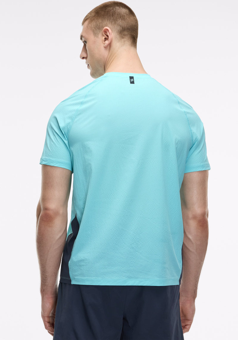 Grid Jacquard Colorblock Short Sleeve