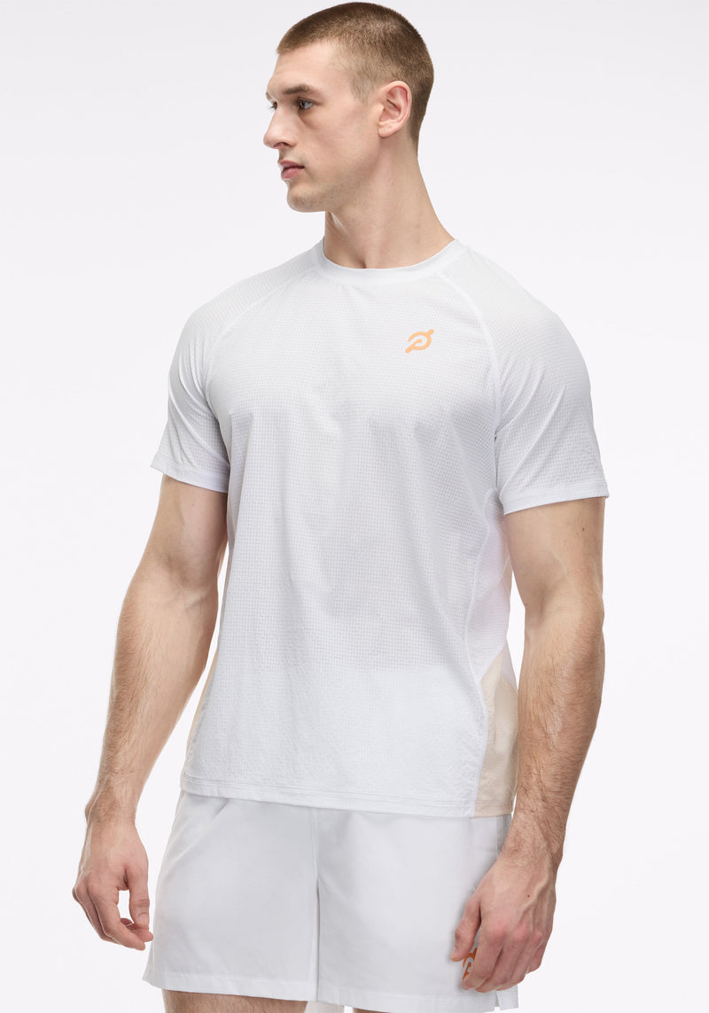 Grid Jacquard Colorblock Short Sleeve