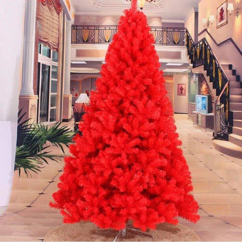 180CM & 240CM Tall Luxury Red Christmas Tree - PVC, Reinforced Frame