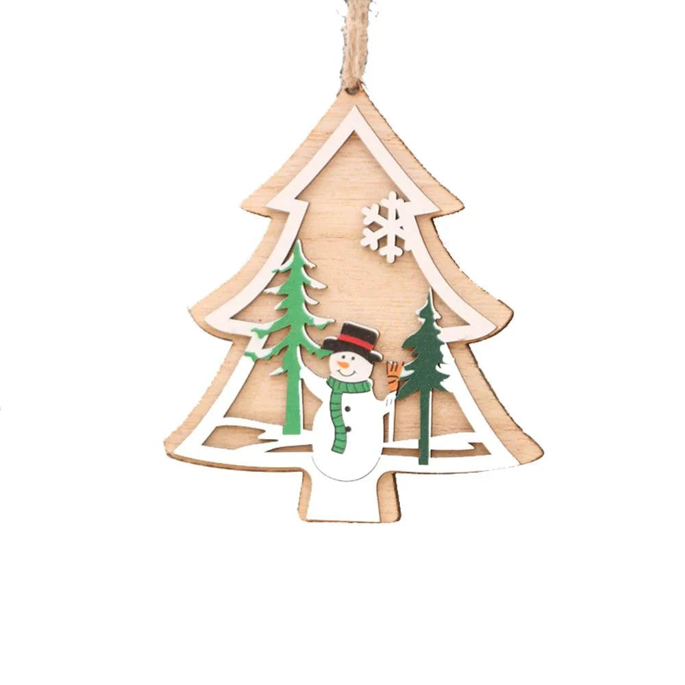 Wooden Hanging Pendants Star, Xmas Tree, Bell  Ornaments Decor