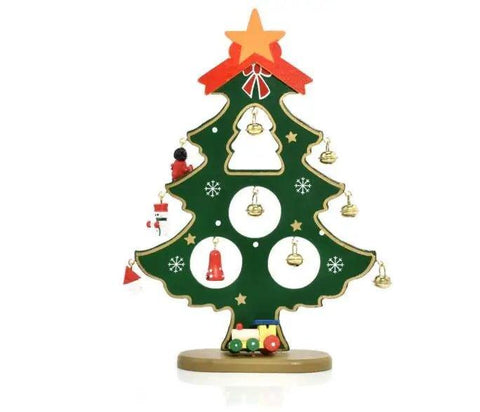 "DIY Handmade Wooden Christmas Tree Scene – Kids Craft Decoration"