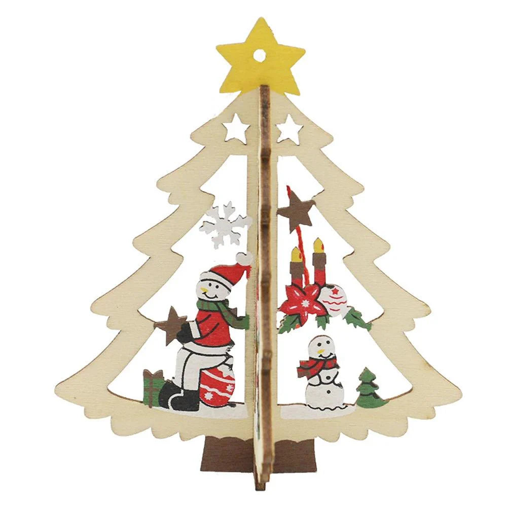 Wooden Hanging Pendants Star, Xmas Tree, Bell  Ornaments Decor