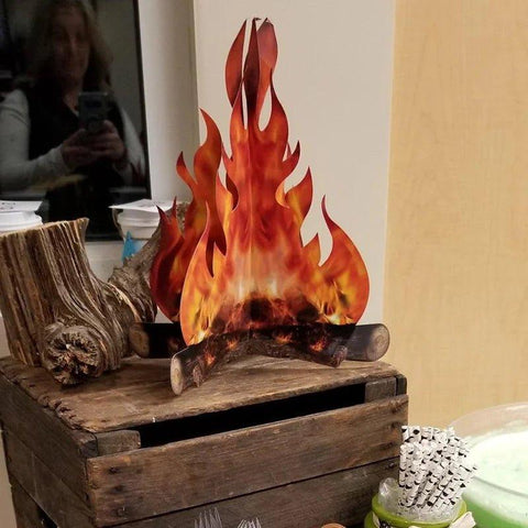 3D Flame Cardboard Christmas Decoration - Festive Holiday Decor