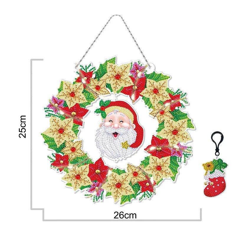 Christmas LED Light Diamond Mosaic Wreath | Special Shaped DIY Holiday Decoration