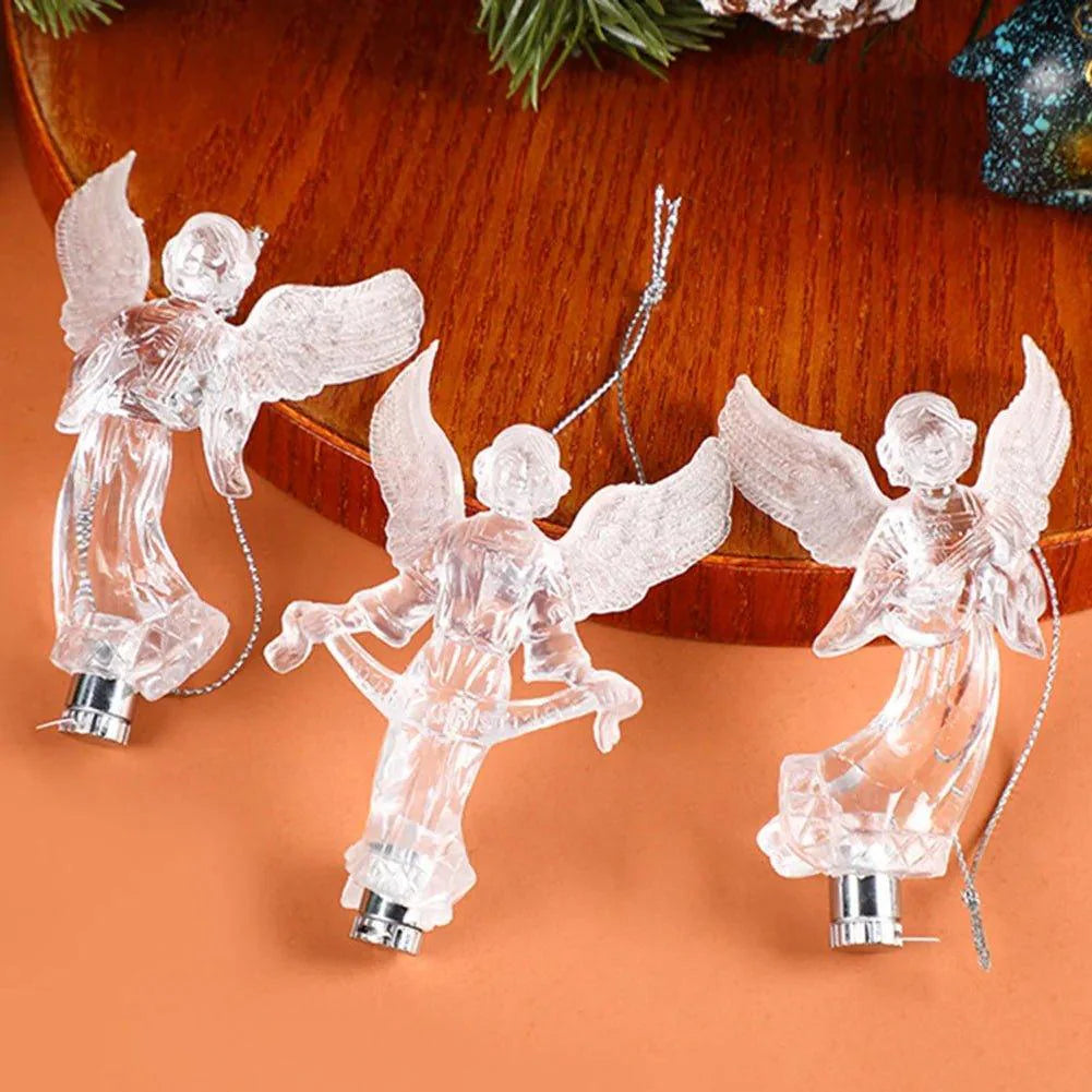 Christmas Crystal Snowflake Ornaments - Festive Transparent Tree Decor