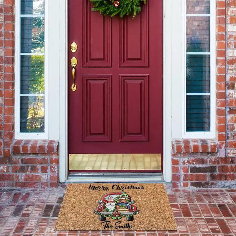 Christmas Gnome Door Mat | Non-Slip Outdoor Carpet for Hallways & More