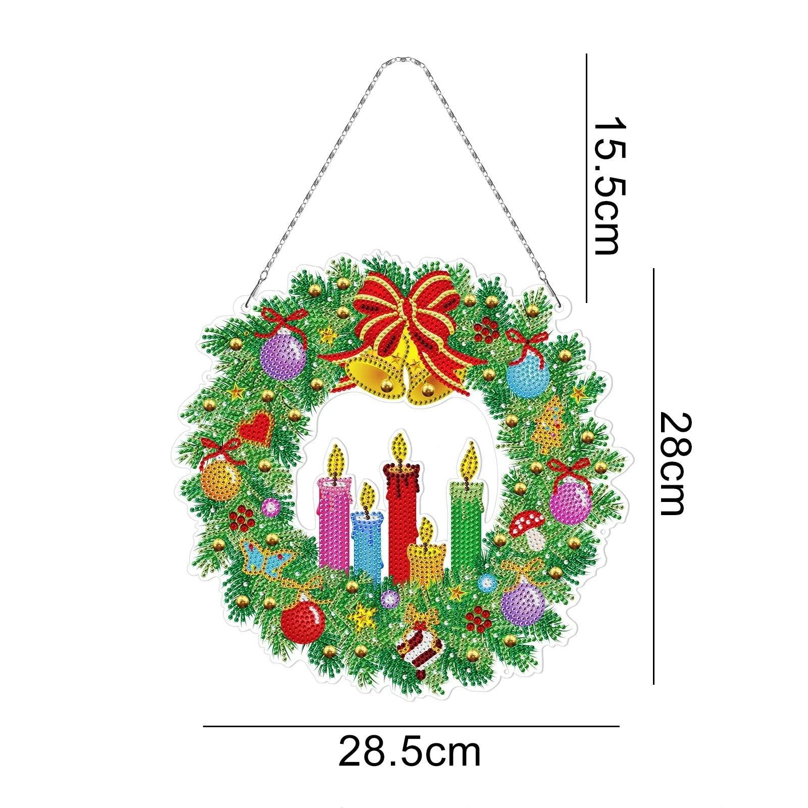 Christmas LED Light Diamond Mosaic Wreath | Special Shaped DIY Holiday Decoration
