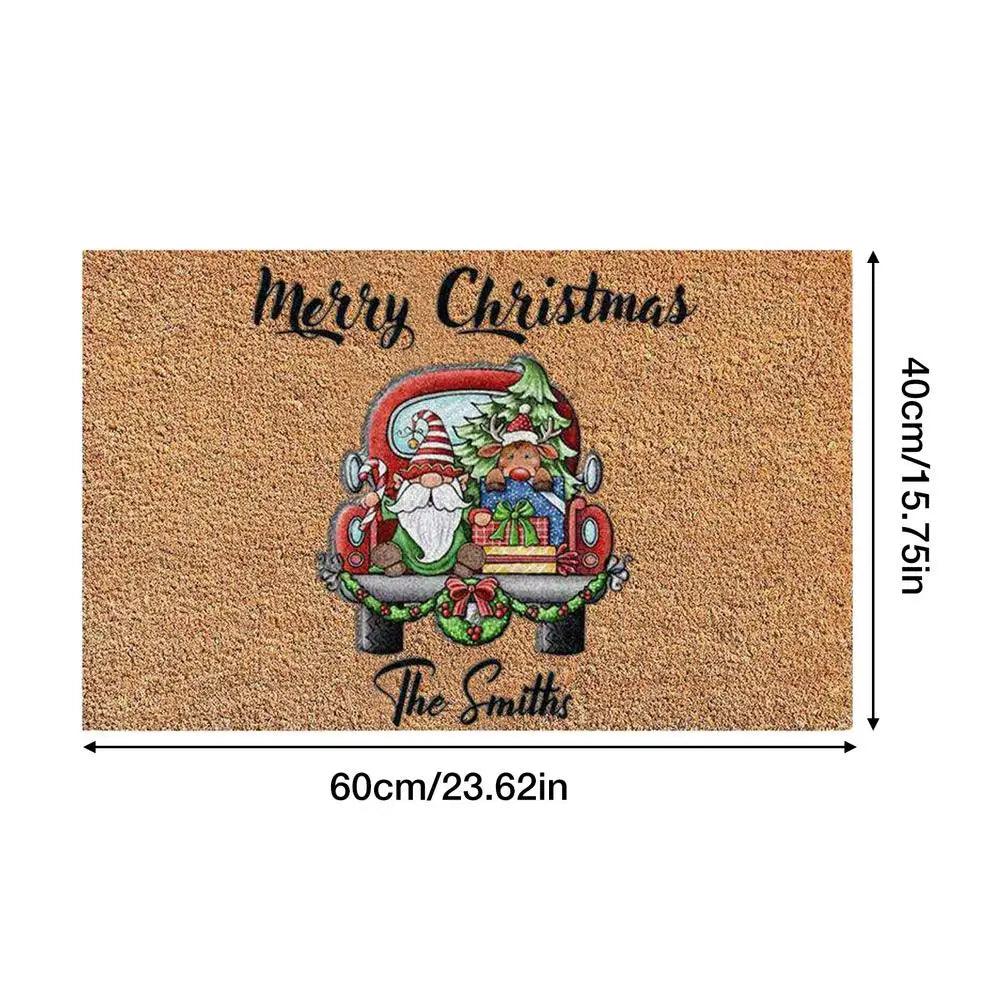 Christmas Gnome Door Mat | Non-Slip Outdoor Carpet for Hallways & More