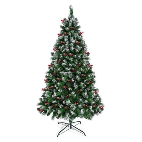 4/5/6ft Artificial Christmas Pine Tree - PVC, Eco-Friendly with Sturdy Metal Stand