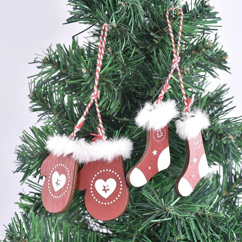 Christmas Hanging Wooden Skate Ornament Set - 6-Piece Holiday Decor | Christmas Trees USA