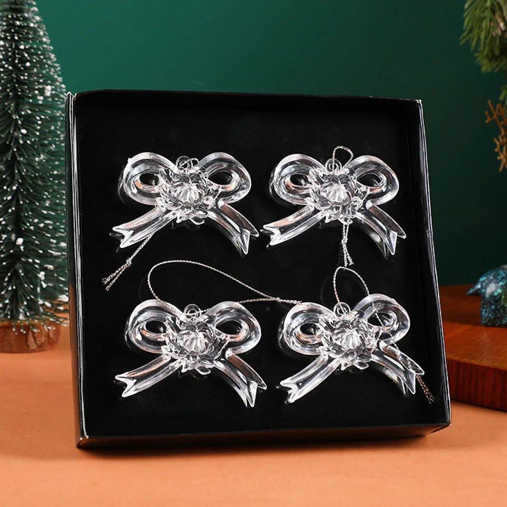 Christmas Crystal Snowflake Ornaments - Festive Transparent Tree Decor