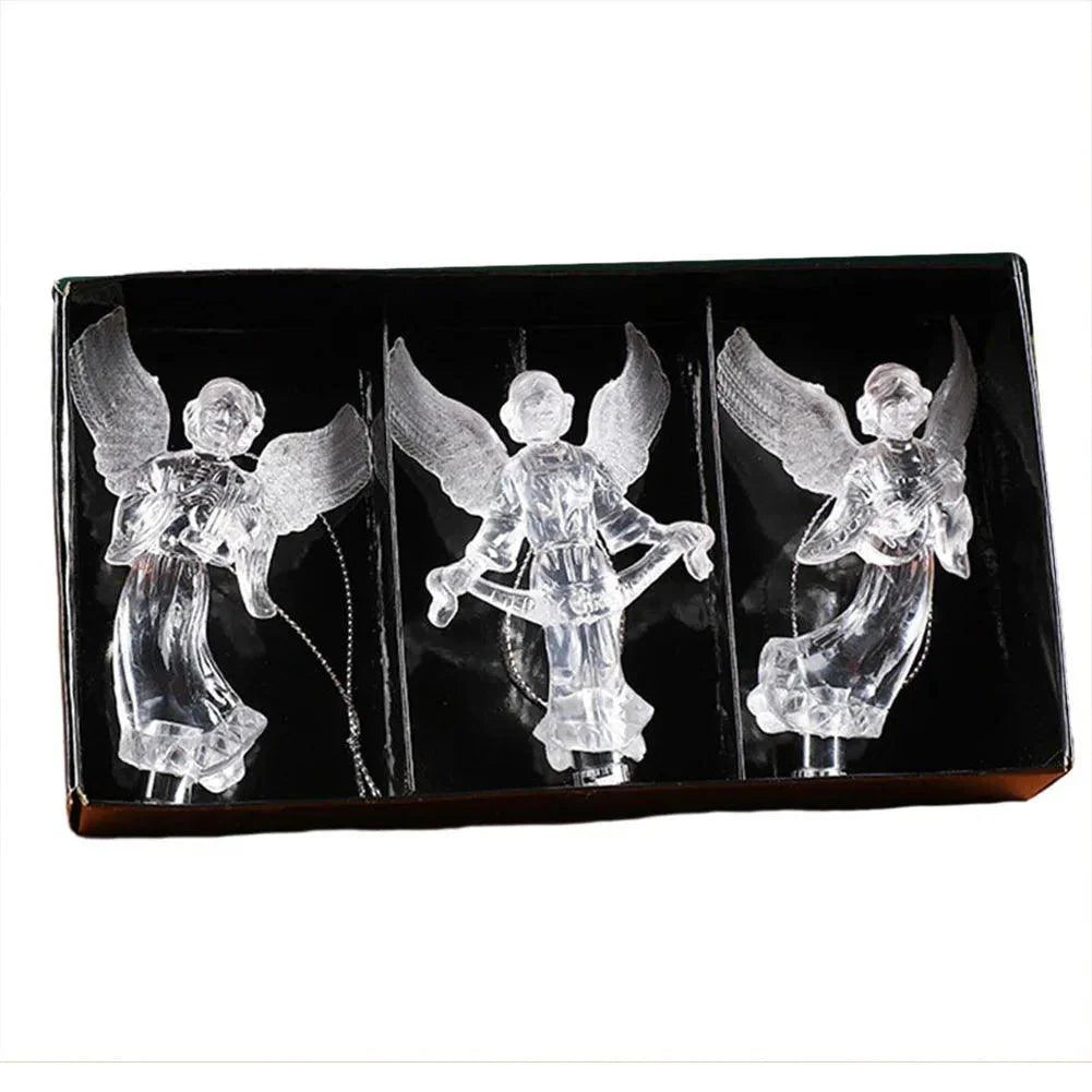 Christmas Crystal Snowflake Ornaments - Festive Transparent Tree Decor