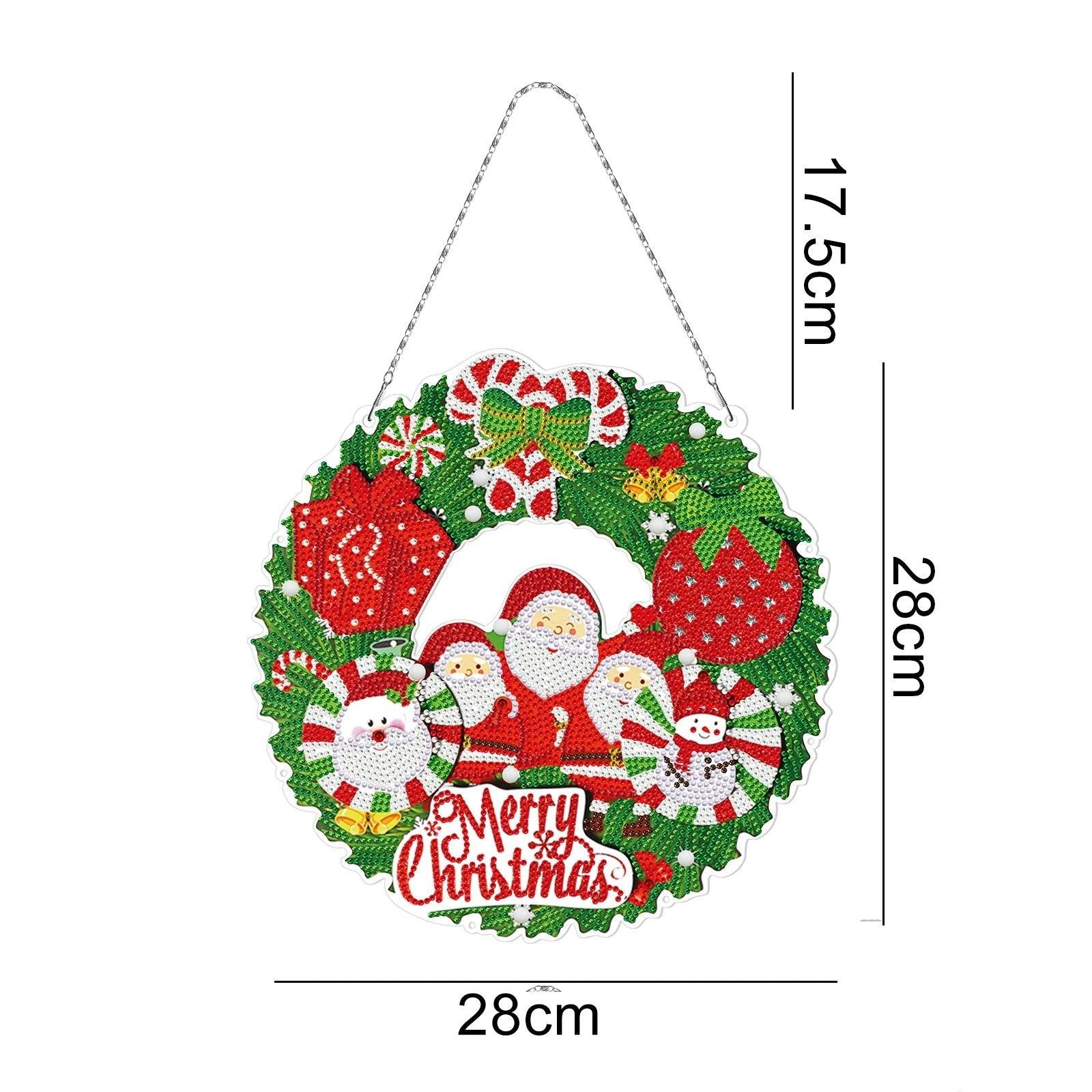 Christmas LED Light Diamond Mosaic Wreath | Special Shaped DIY Holiday Decoration