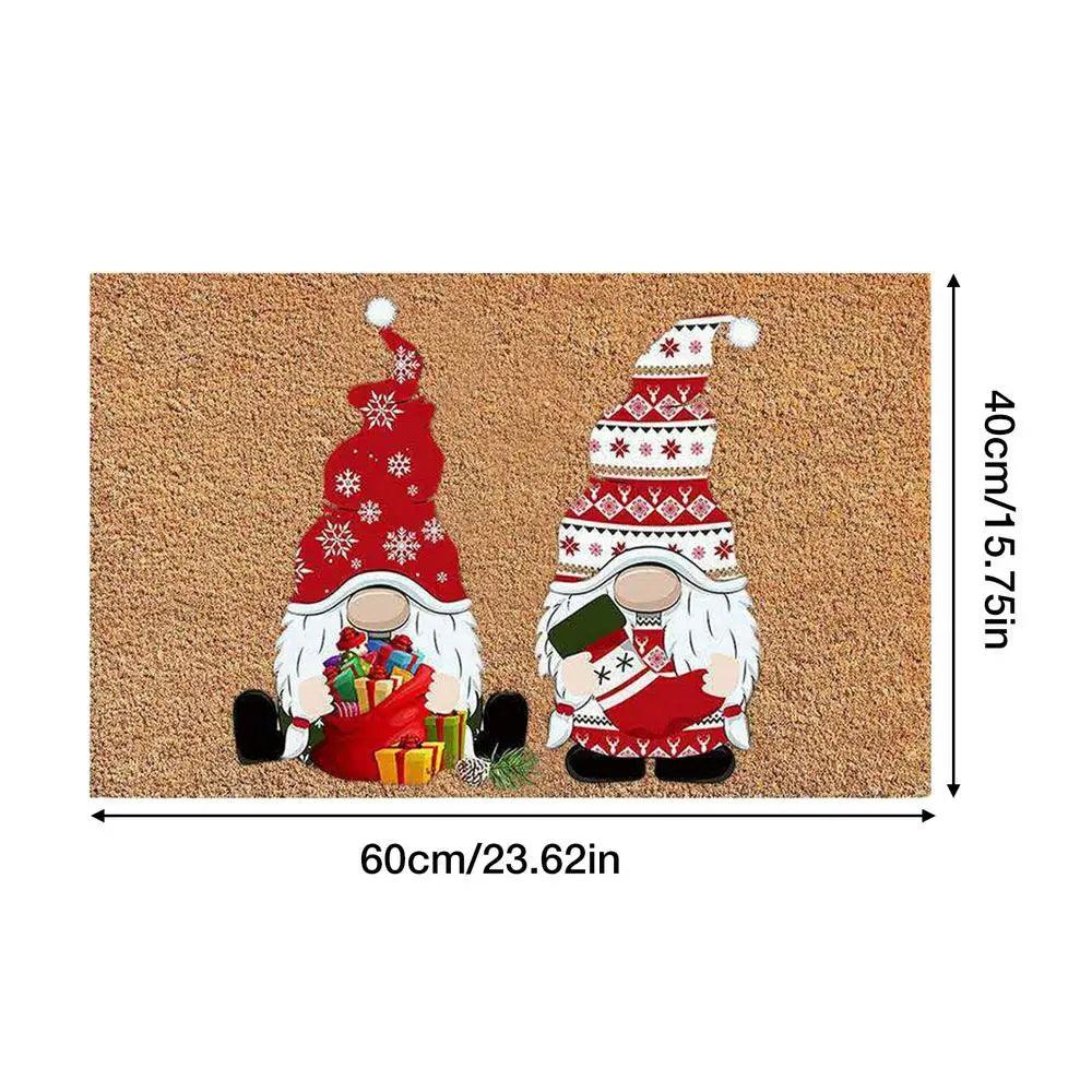 Christmas Gnome Door Mat | Non-Slip Outdoor Carpet for Hallways & More