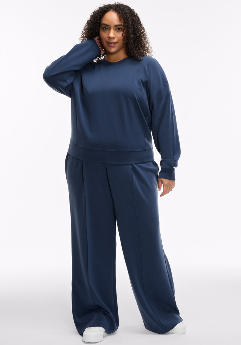 Washed Interlock Pintuck Pant