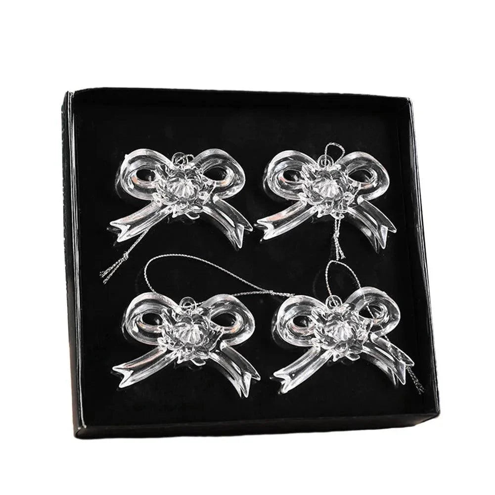 Christmas Crystal Snowflake Ornaments - Festive Transparent Tree Decor