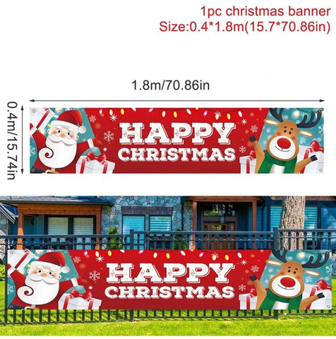 "Merry Christmas Outdoor Banner - Festive Holiday Decoration for Yard & Porch"