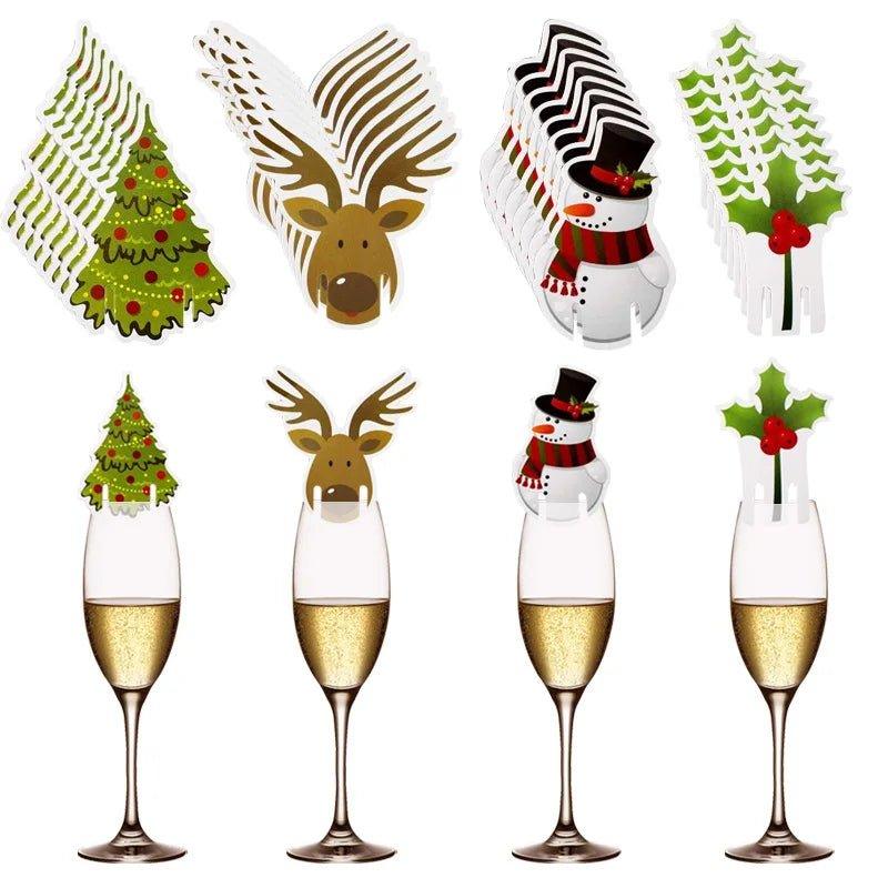 Christmas Cup Cards - Festive Party Drink Markers (10 Pack)