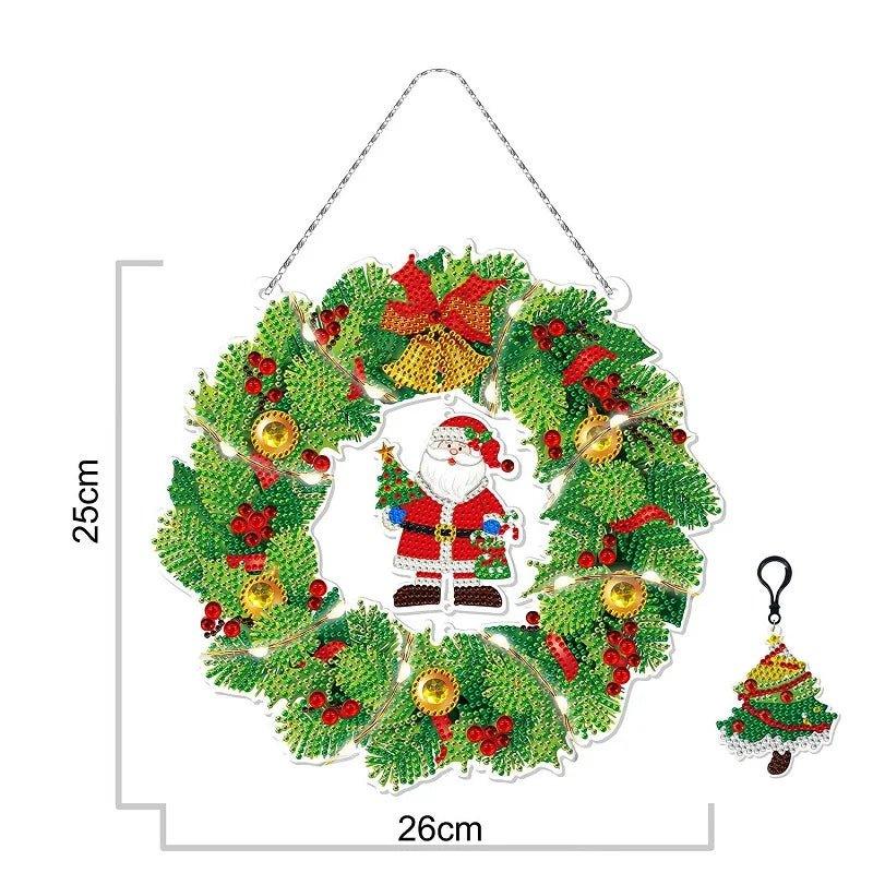 Christmas LED Light Diamond Mosaic Wreath | Special Shaped DIY Holiday Decoration
