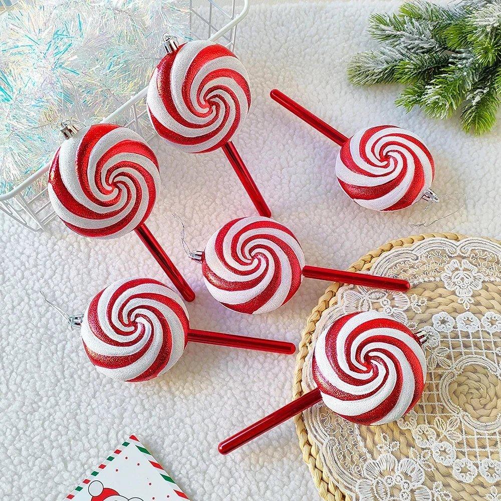 Christmas Big Lollipop Candy Cane Pendant