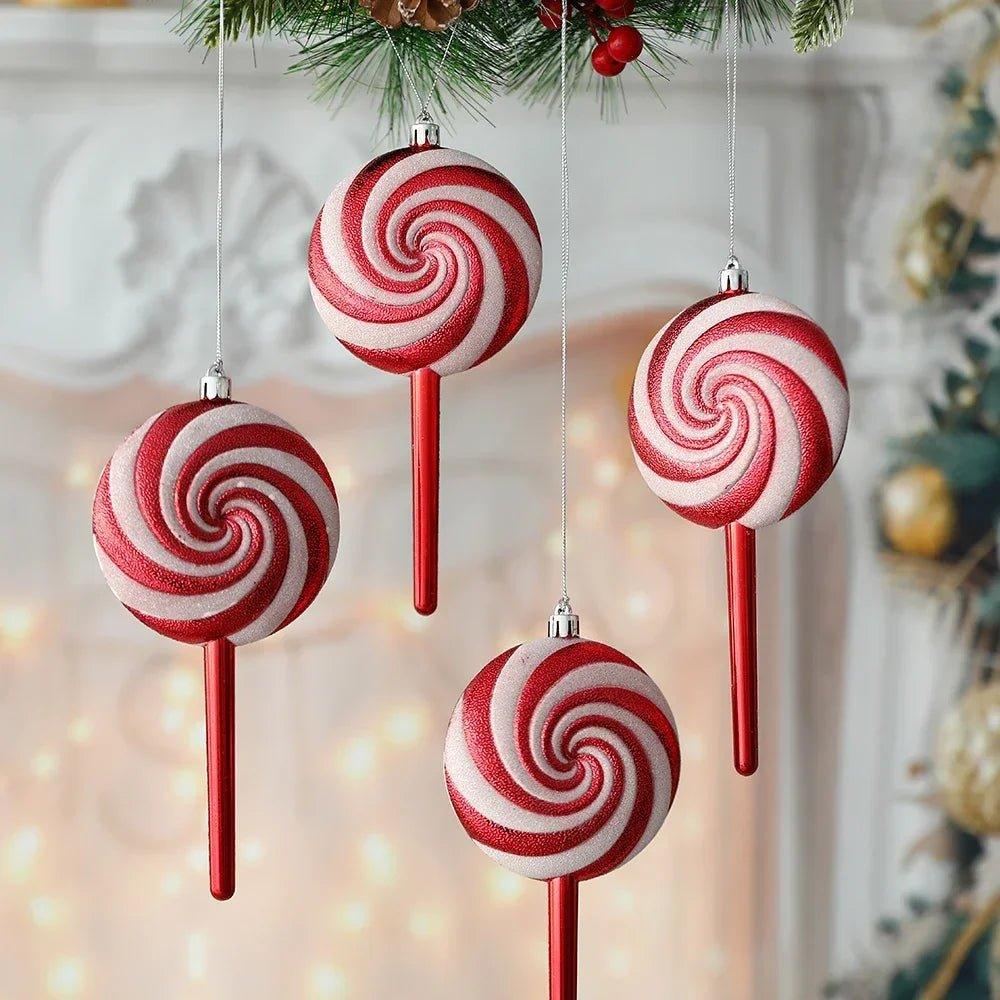 Christmas Big Lollipop Candy Cane Pendant