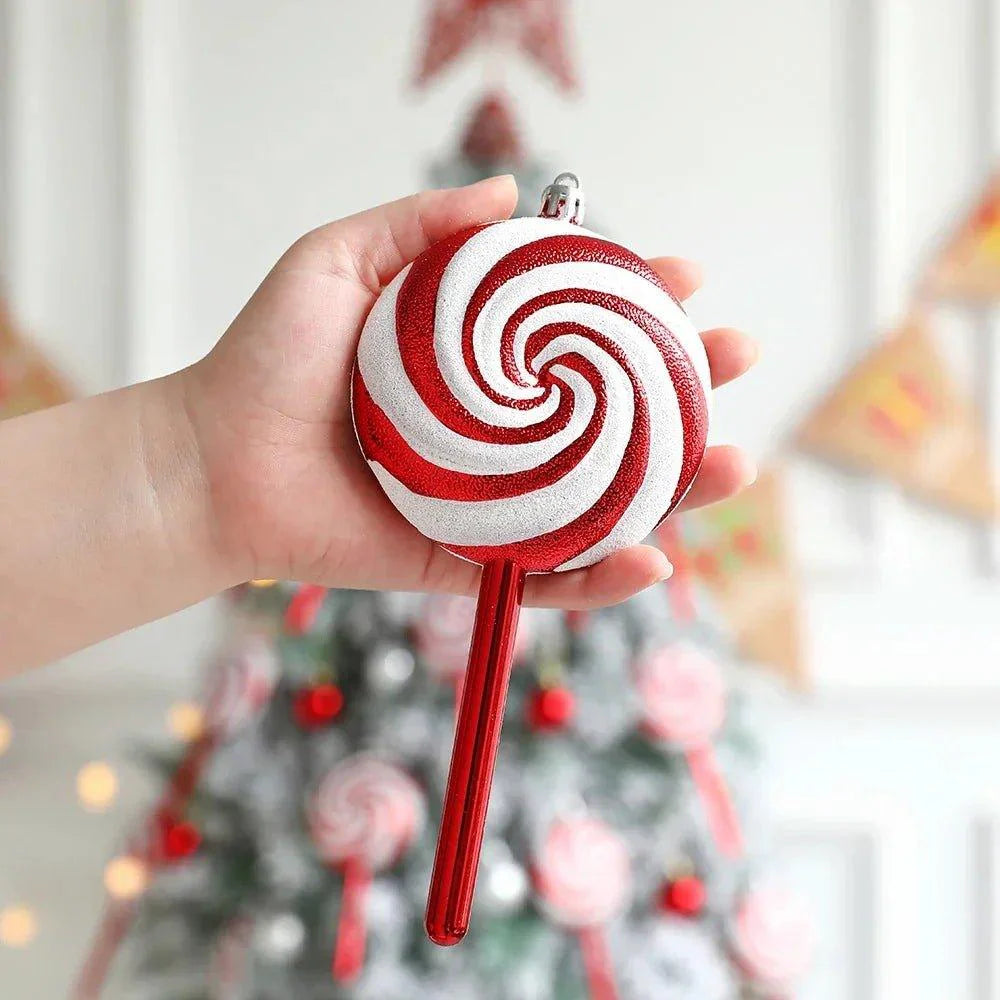 Christmas Big Lollipop Candy Cane Pendant