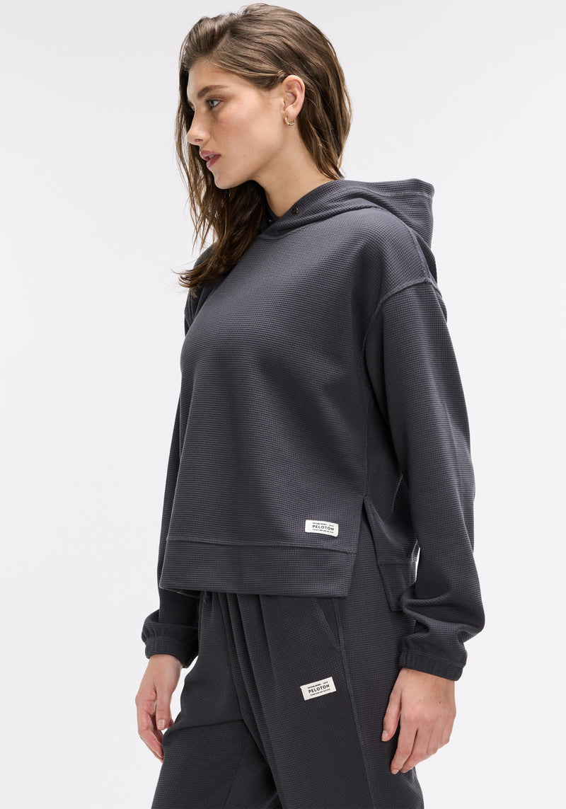 Waffle Snap Pull Over Hoodie