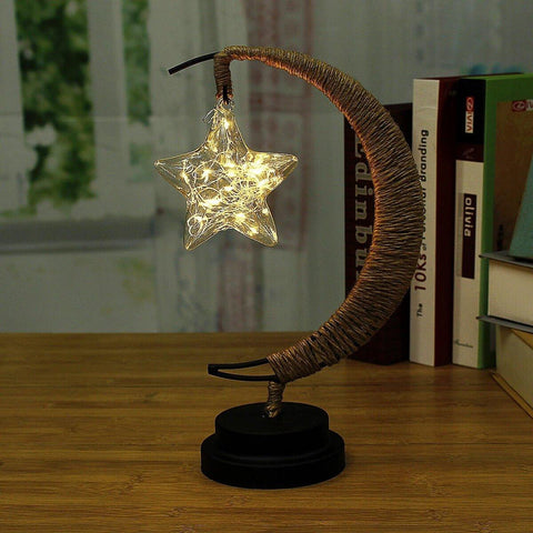 3D Battery-Powered Star Night Lamp - LED Christmas Table Decor