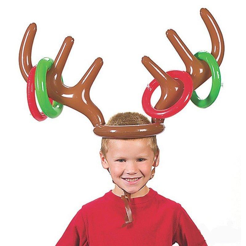 Christmas Game Inflatable Reindeer Antler Hat Ring - Leak-Proof Fun for All Ages | Christmas Trees USA