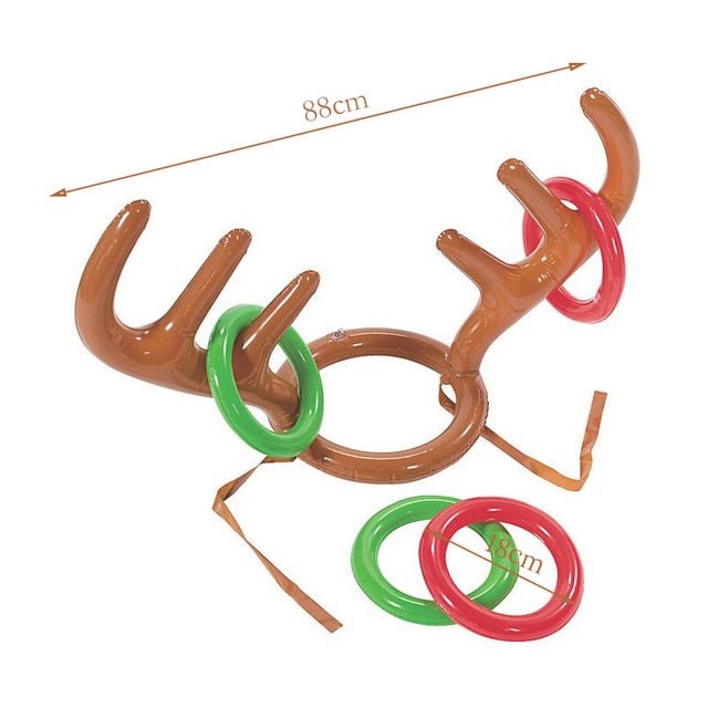 Christmas Game Inflatable Reindeer Antler Hat Ring - Leak-Proof Fun for All Ages | Christmas Trees USA