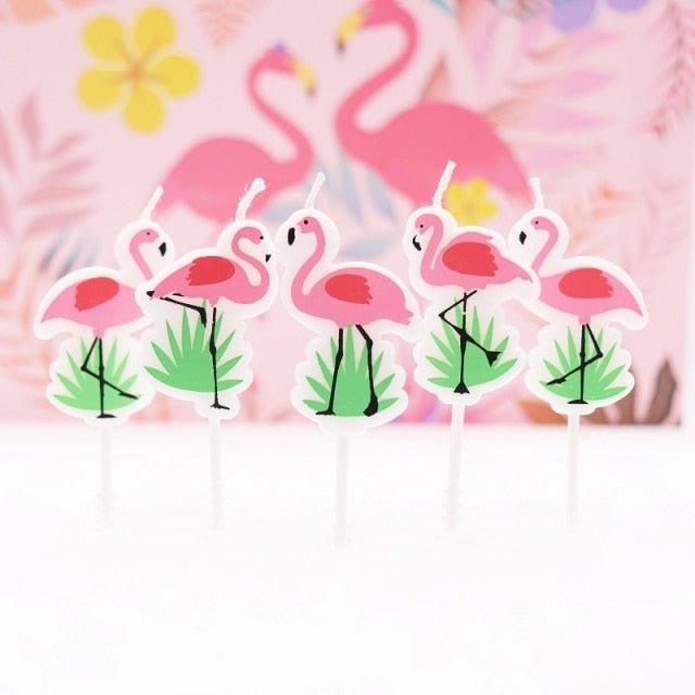Cartoon Unicorn & Flamingo Candles – Fun Cake Toppers, Paraffin, Ideal for Parties