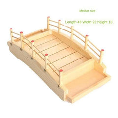 Wood Cuisine Sushi Bridge Boats Pine Sushi Sashimi Plate Platter