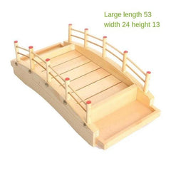 Wood Cuisine Sushi Bridge Boats Pine Sushi Sashimi Plate Platter