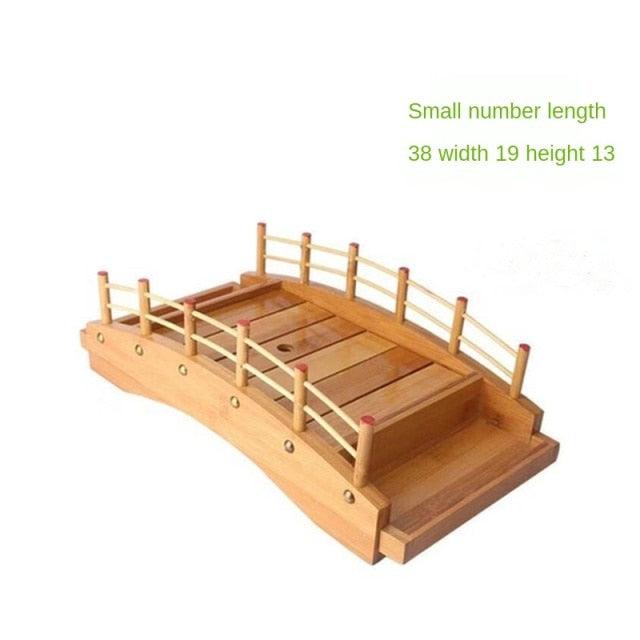 Wood Cuisine Sushi Bridge Boats Pine Sushi Sashimi Plate Platter