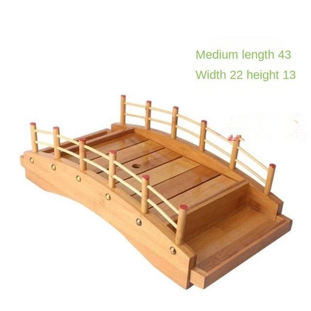 Wood Cuisine Sushi Bridge Boats Pine Sushi Sashimi Plate Platter