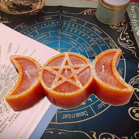 3-Moon Shaped Ritual Candle for Love, Passion & Devotion Spells
