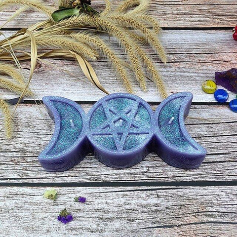 3-Moon Shaped Ritual Candle for Love, Passion & Devotion Spells