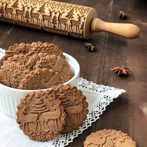 Elk Wooden Print Rolling Pin