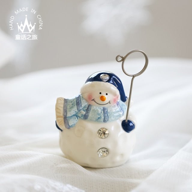 Ceramic Snowman Snack Bowl - Festive Christmas Serving Dish