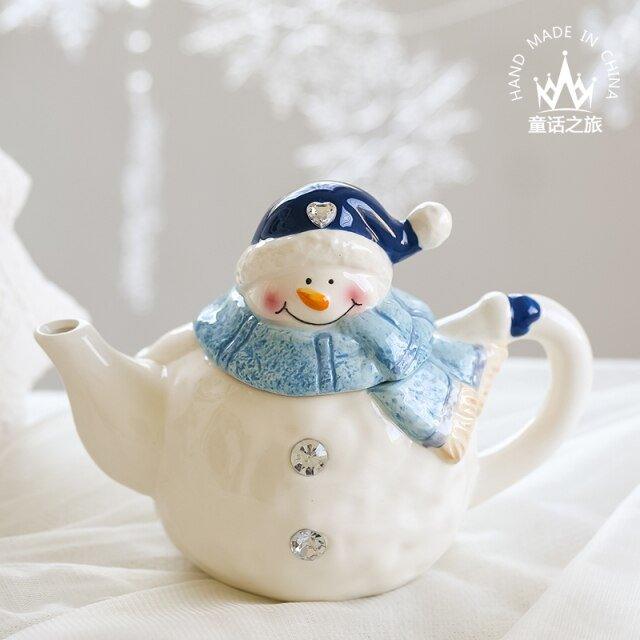 Ceramic Snowman Snack Bowl - Festive Christmas Serving Dish