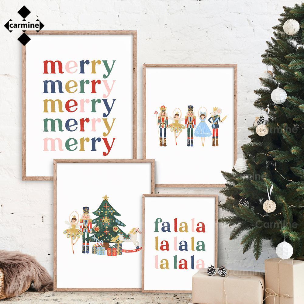Cartoon Nutcracker Christmas Wall Art Canvas Print – Holiday Home Decor, Gift Idea