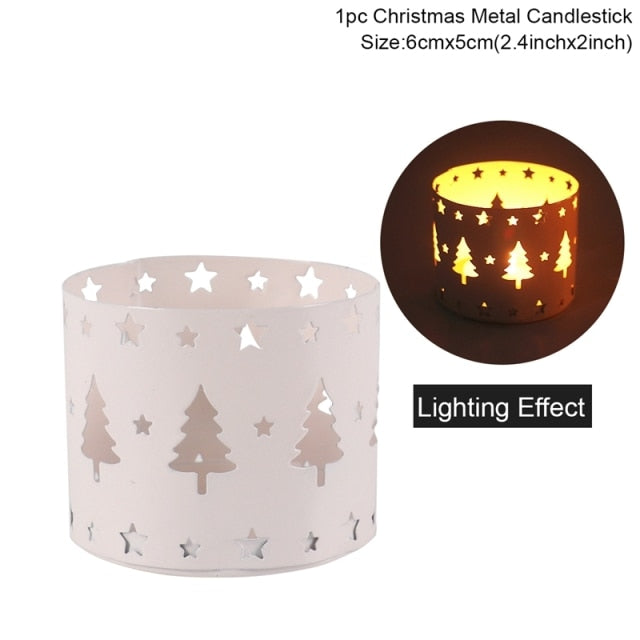 Christmas Iron Hollow Candle Holder | Elegant Holiday Decoration & Gift