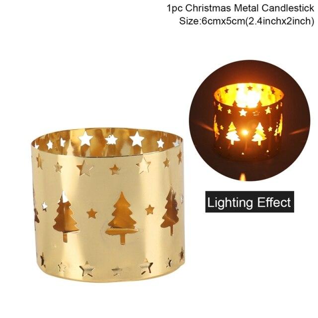 Christmas Iron Hollow Candle Holder | Elegant Holiday Decoration & Gift